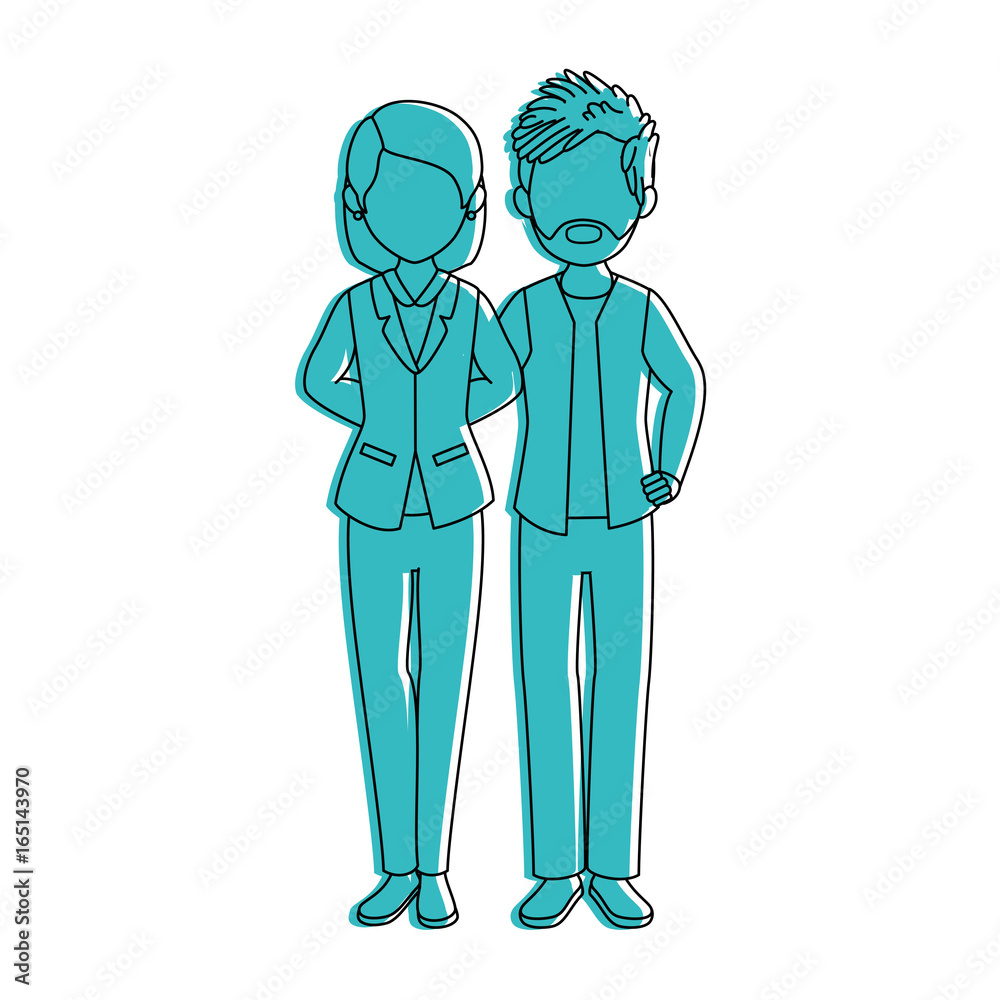 avatar couple with casual clothes icon over white background colorful design vector illustration avatar couple with casual clothes icon over white background colorful design vector illustration