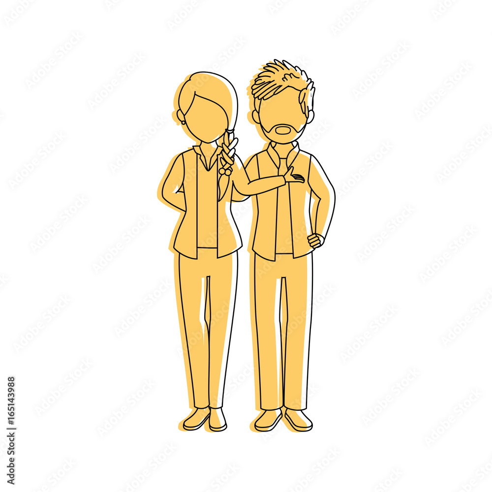 avatar couple with casual clothes icon over white background colorful design vector illustration avatar couple with casual clothes icon over white background colorful design vector illustration