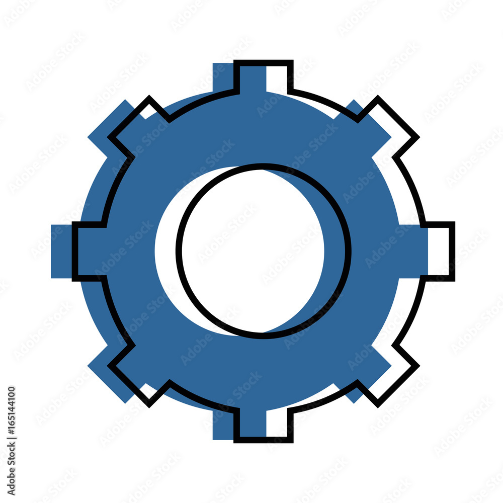 gear wheel icon over white background vector illustration