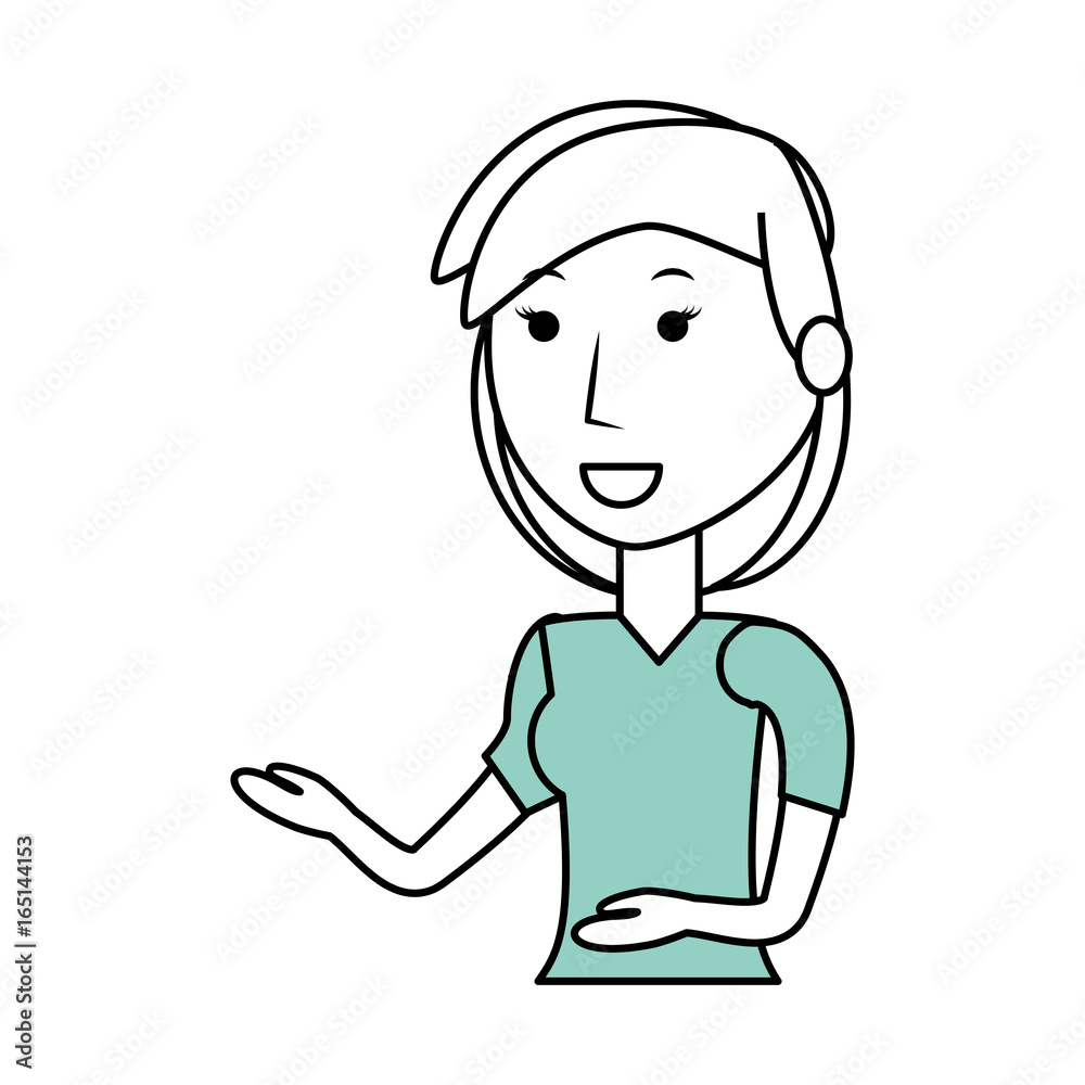 Young woman cartoon Young woman cartoon