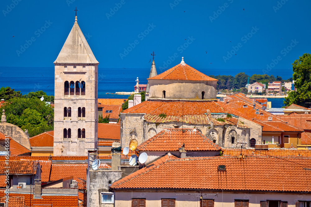 Historic Zadar skyline and rooftops view