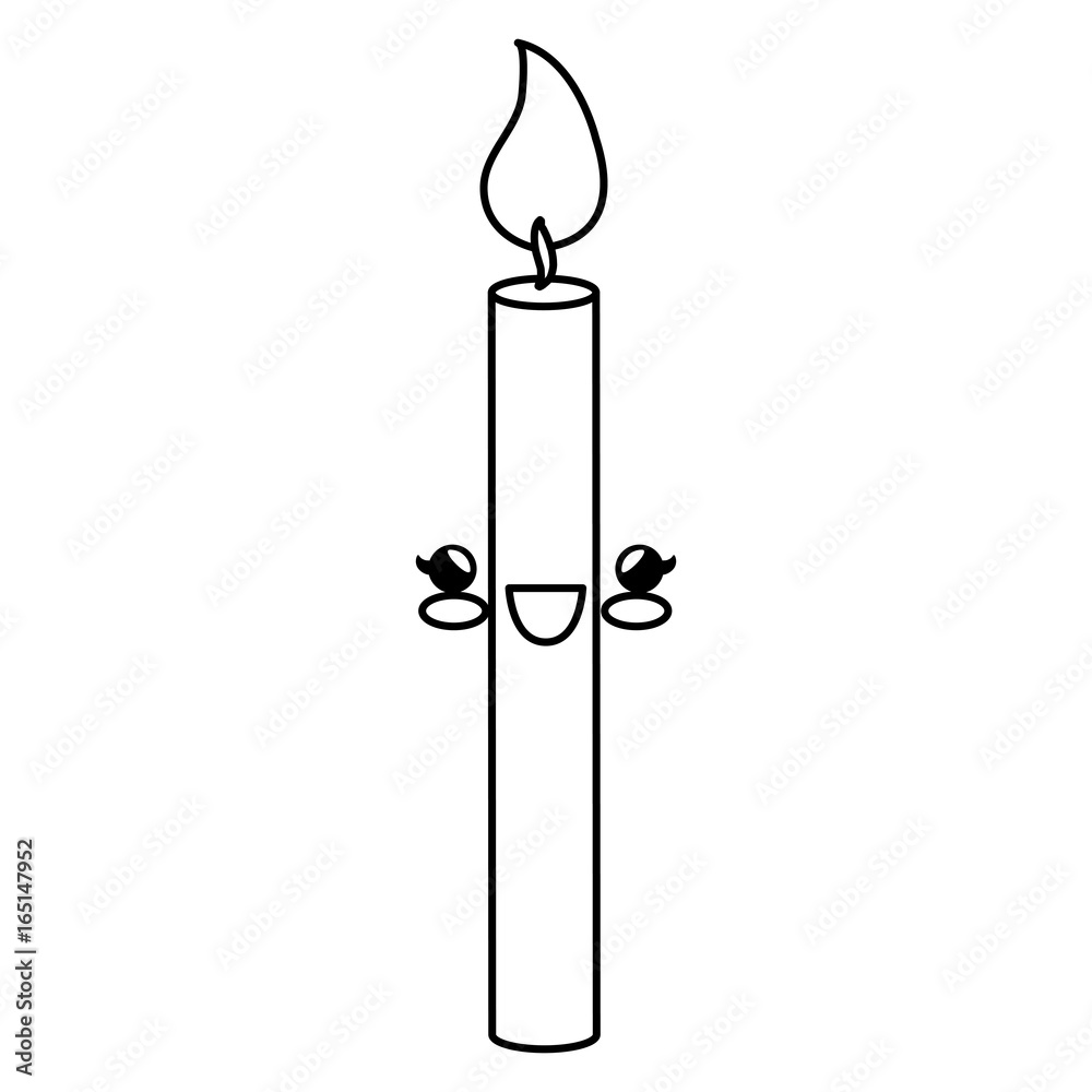 Fototapeta premium candle birthday kawaii character vector illustration design