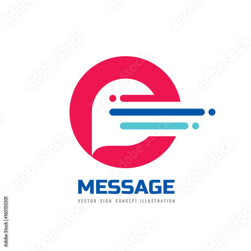 Message - vector logo template concept illustration. Speech bubble creative sign. Internet chat icon. Abstract geometric design element.