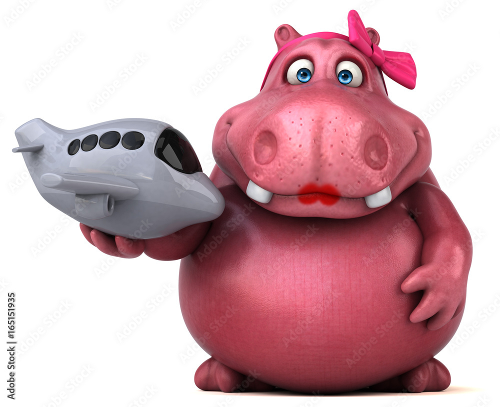 Pink Hippo - 3D Illustration Pink Hippo - 3D Illustration
