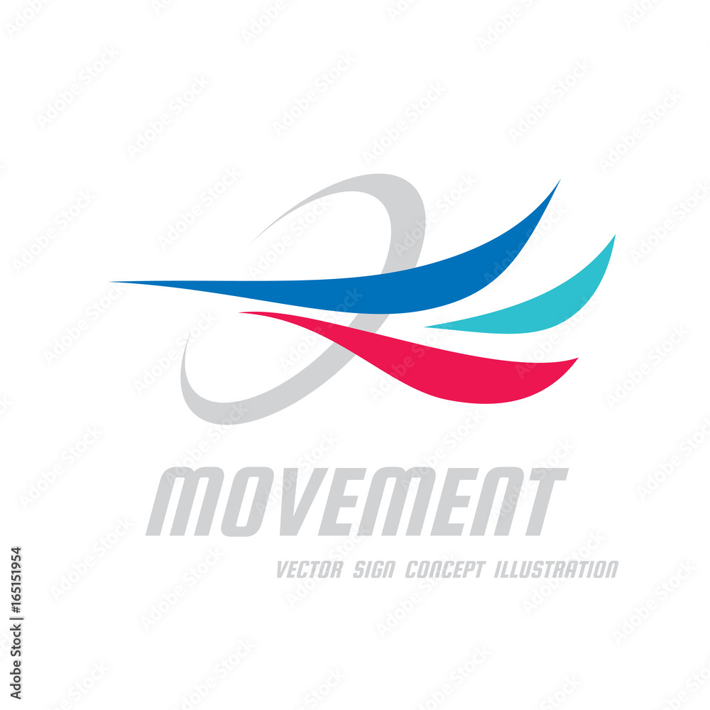 Movement - vector business logo template concept illustration. Abstract colored dynamic shapes. Progress development sign. Design element.