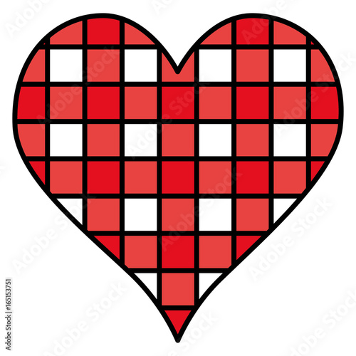heart love With grid vector illustration design