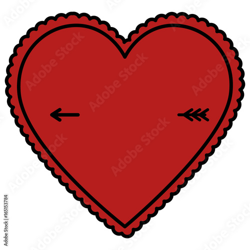heart love card with arrow vector illustration design