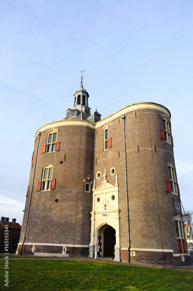 Historical old castle in Netherlands city Enkhuizen-