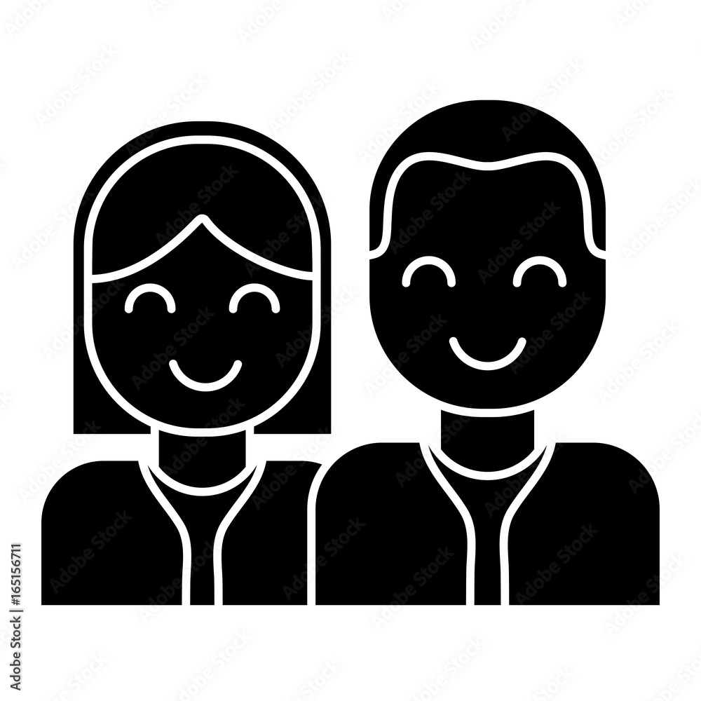 couple of woman and man icon