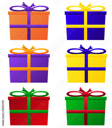 Geschenkpakete in bunten Farben