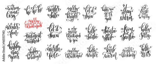 25 hand lettering set to christmas holiday design