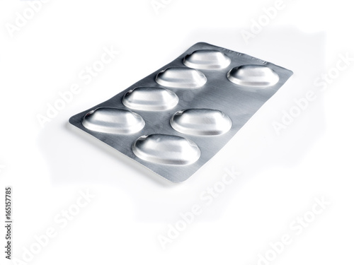 Tablet of Medication Pills on white background