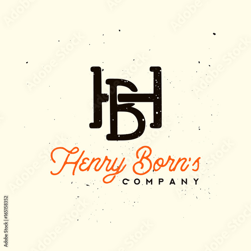 Individual vintage styled retro logo. Logo concept