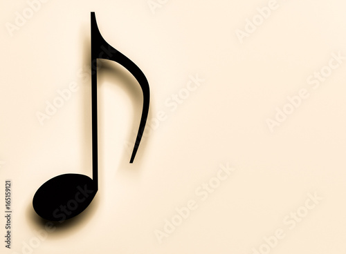 3d render of music note in sepia