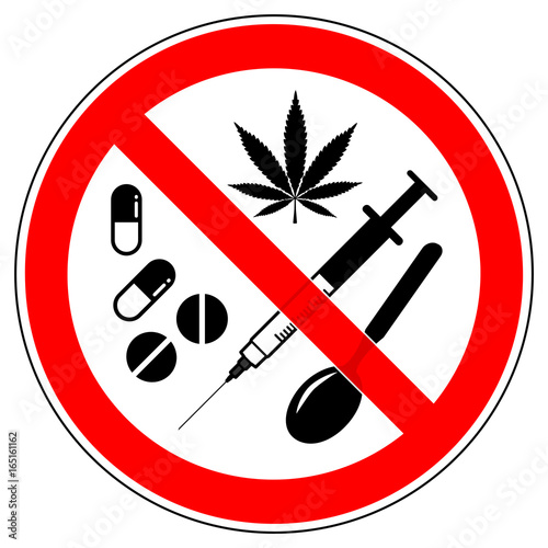 srr241 SignRoundRed - german - Verbotszeichen: Drogen, Tabletten, Medikamente verboten / english - prohibition / drugs / tablets / pills - xxl g5313