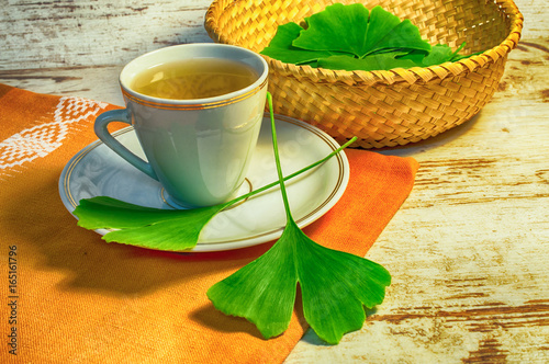 Healing ginkgo biloba tea
