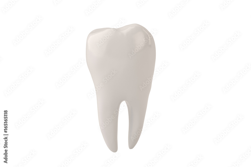 Clean tooth on white background 3D illustration. Clean tooth on white background 3D illustration.