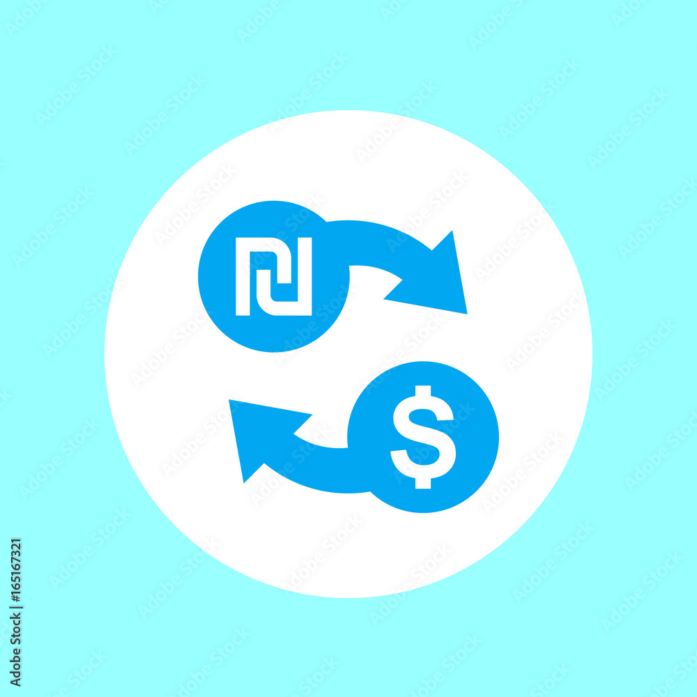 Fototapeta premium shekel to dollar exchange icon