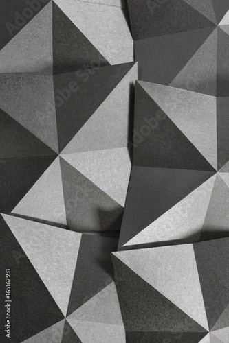 Geometric shapes of silvery paper, background © Allusioni
