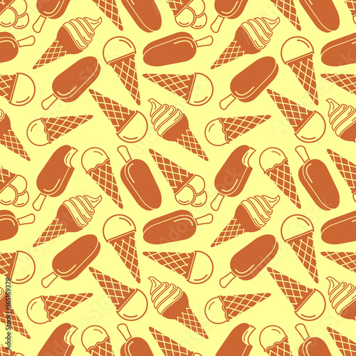 Ice cream seamless pattern background
