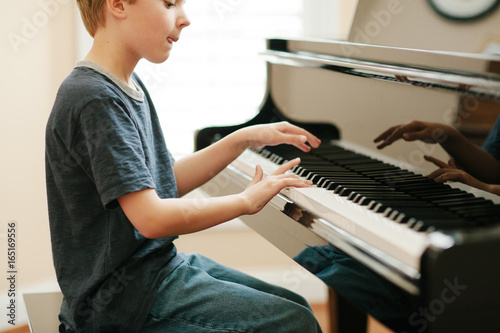 child playing piano