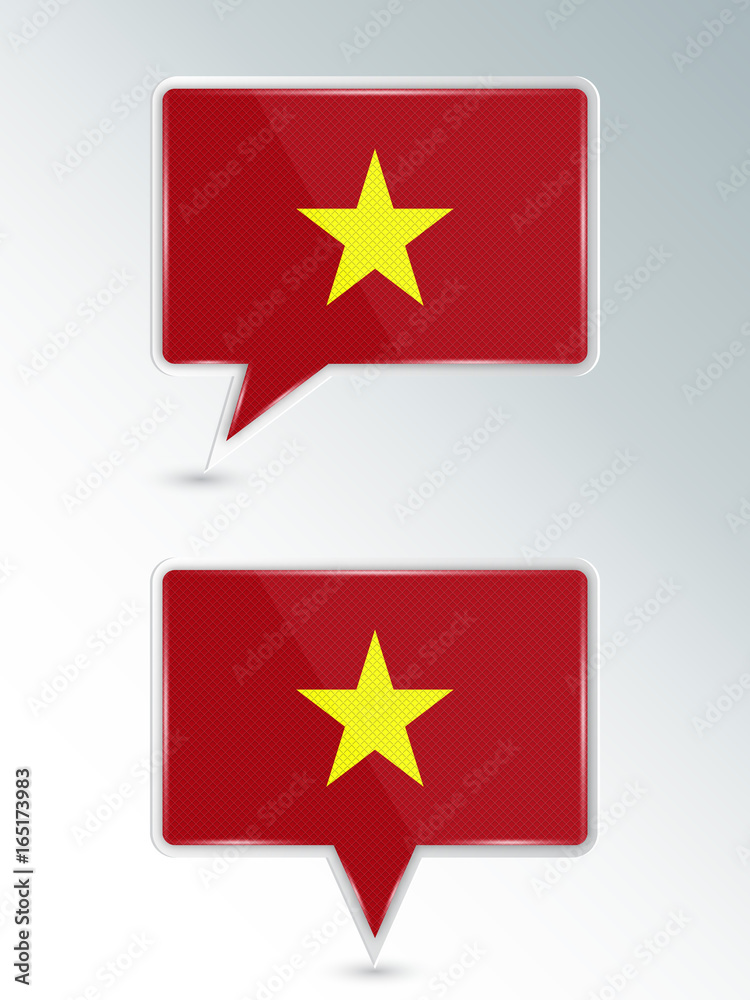 Set of pointers. The national flag of Vietnam on the location indicator. Vector illustration. Set of pointers. The national flag of Vietnam on the location indicator. Vector illustration.