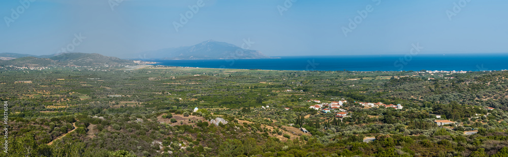 Panoramic View of the Coastline on Samos Island
