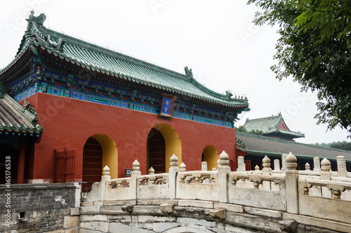 Bridge and gate in Temple of Heaven Park in Beijing