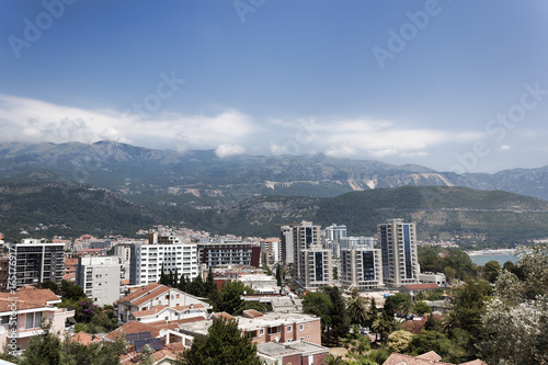 Panoramic view of the new part of Budva photo