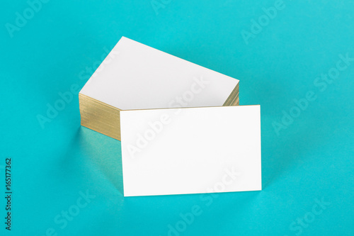 blank business cards with golden hot stamping edges
