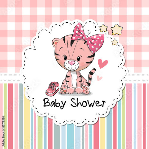 Fototapeta Naklejka Na Ścianę i Meble -  Baby Shower Greeting Card