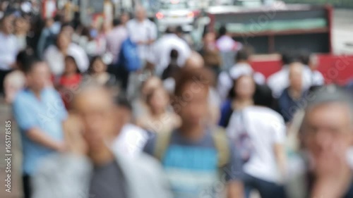 Wallpaper Mural Blur view of people walking in central of Hong Kong Torontodigital.ca