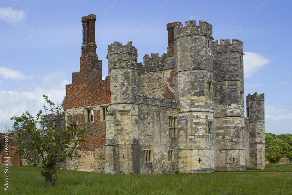 The ruins of the 13th century medieval Titchfield Abbey in Hampshire England with its ancient fortifications well preserved 