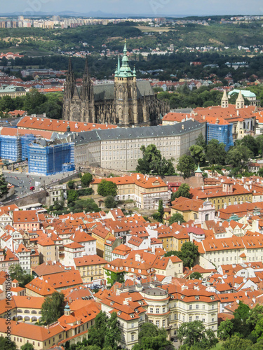 Cityscape of Prague with St Vitus Cathedral