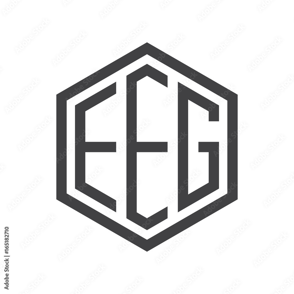 three-letter initials hexagon logo black three-letter initials hexagon logo black