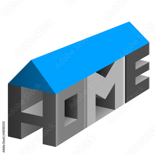 home, real estate symbol - 3D Immobilien Zeichen