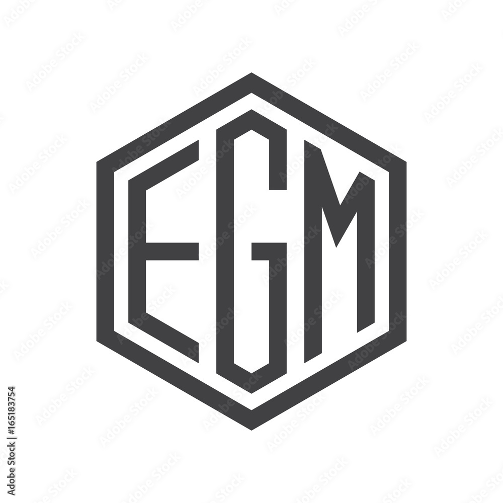 three-letter initials hexagon logo black three-letter initials hexagon logo black