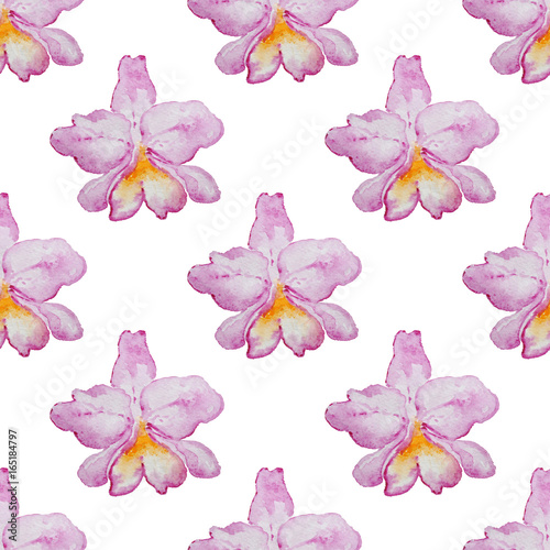 Pattern with pink orchids