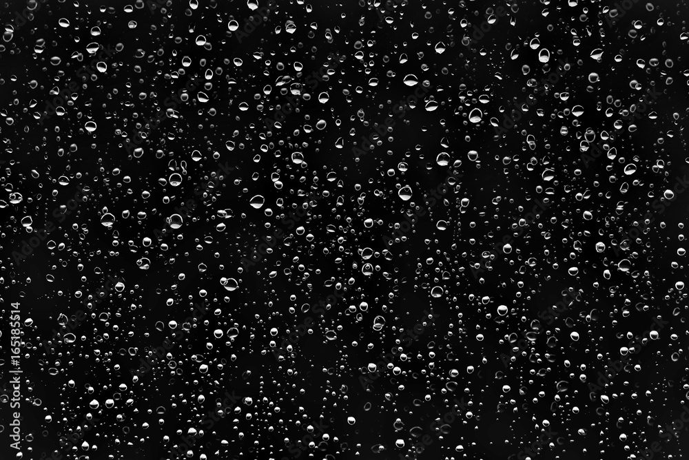 Drops of water on a black background