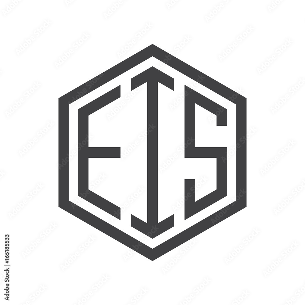 three-letter initials hexagon logo black three-letter initials hexagon logo black