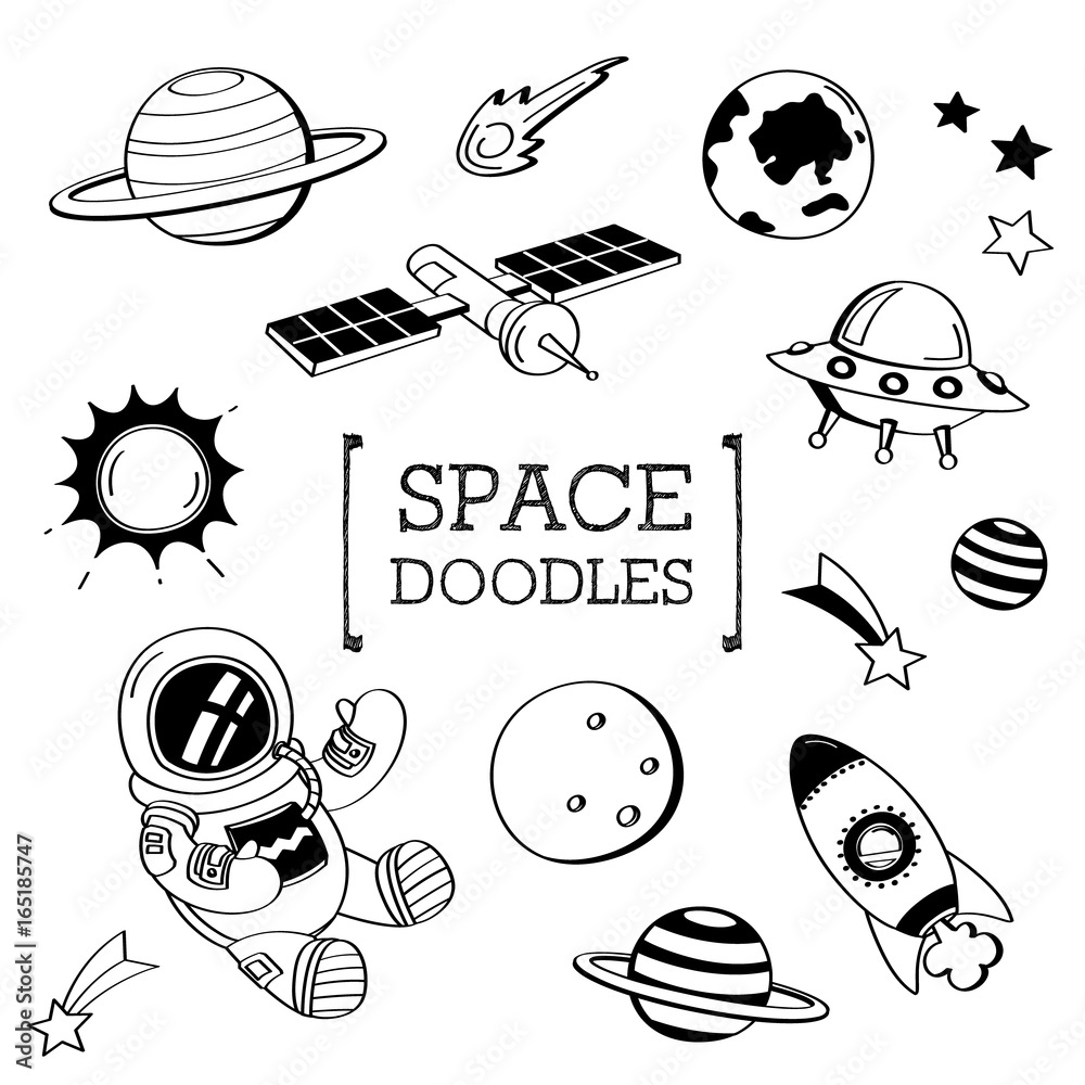 Outer Space Doodle Vector & Photo (Free Trial) | Bigstock