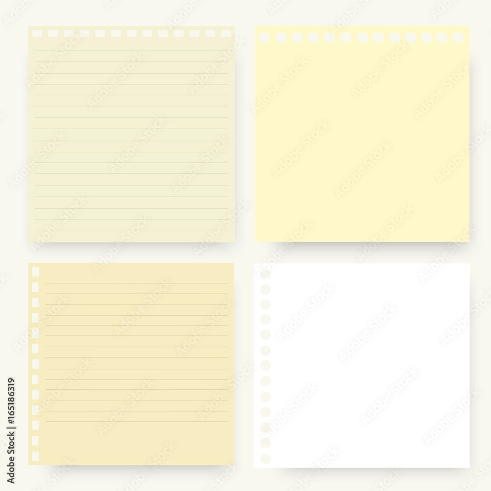 hole brown white paper note and line for memo vector  in office business background