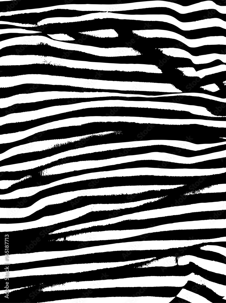 Abstract black and white pattern with irregular lines and  streaks. Design elements for brushes, backgrounds, backdrops, Wallpapers, print. Contrasting horizontal stripes. Vector illustration