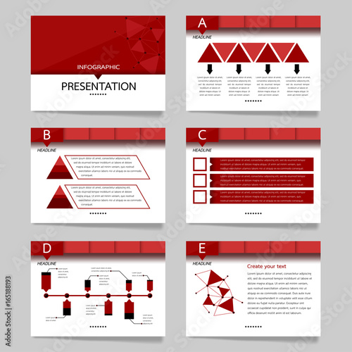 Template vector triangle blue set for brochure presentation   business.Slides horizontal of modern layout and brochure illustration   leaflet flyer design