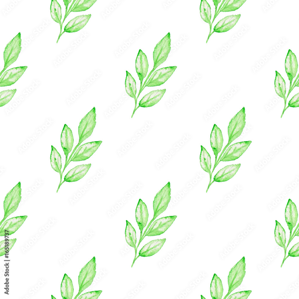 Pattern with green branch Pattern with green branch