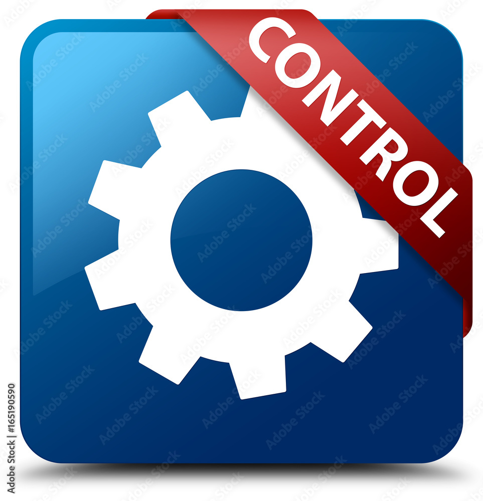 Control (settings icon) blue square button red ribbon in corner
