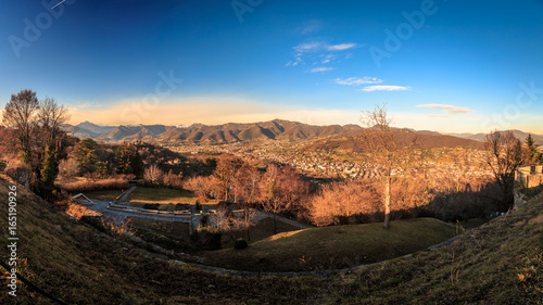 colorful sunset in Bergamo