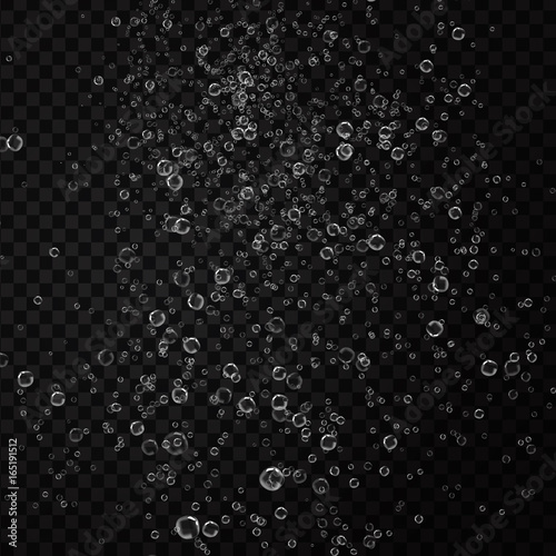 Vector realistic isolated under water bubbles on the transparent background.