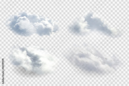 Fotografie, Obraz Vector realistic isolated cloud on the transparent background.