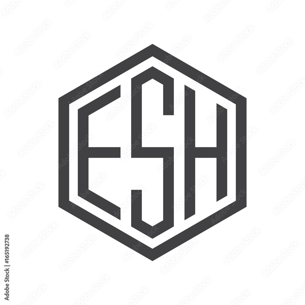three-letter initials hexagon logo black three-letter initials hexagon logo black